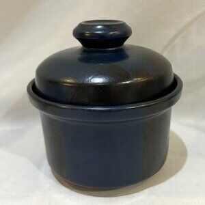 Iron Mountain Stoneware Lidded Sugar Bowl Blue Ridge Pattern EUC